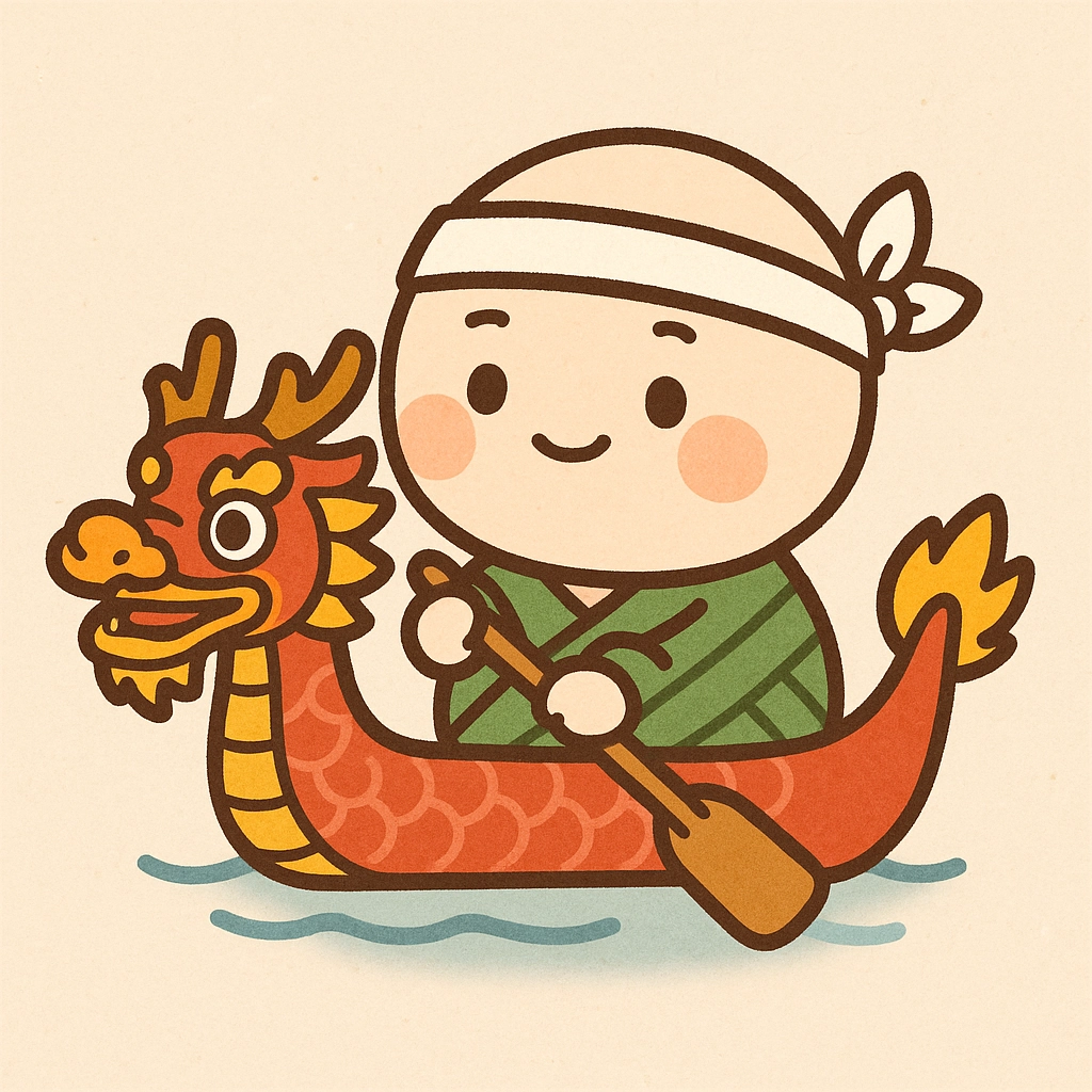 Glutinous rice dumpling role rowing, headband tied, Loong Boat decoration Q version dragon head