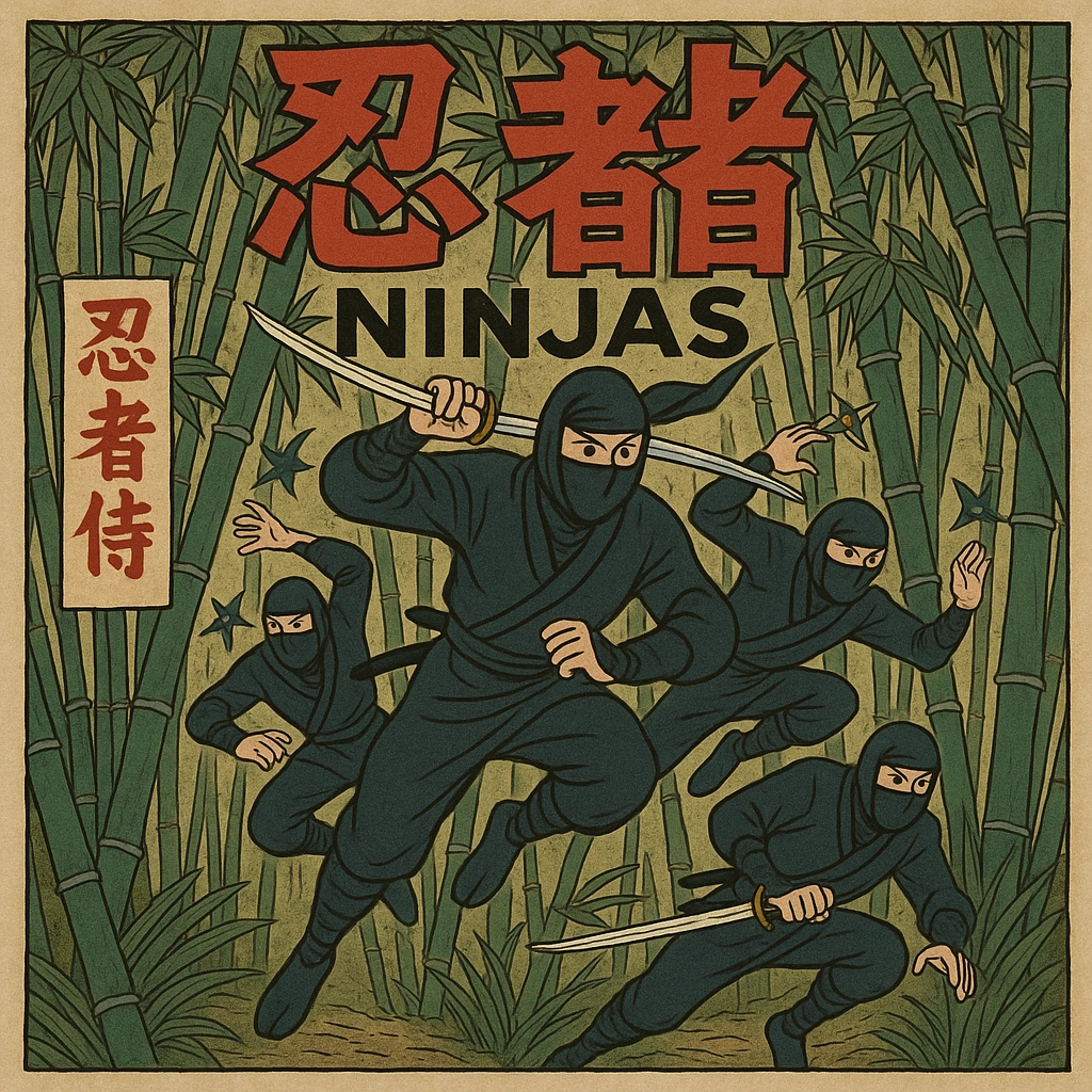 忍者在竹林中穿梭