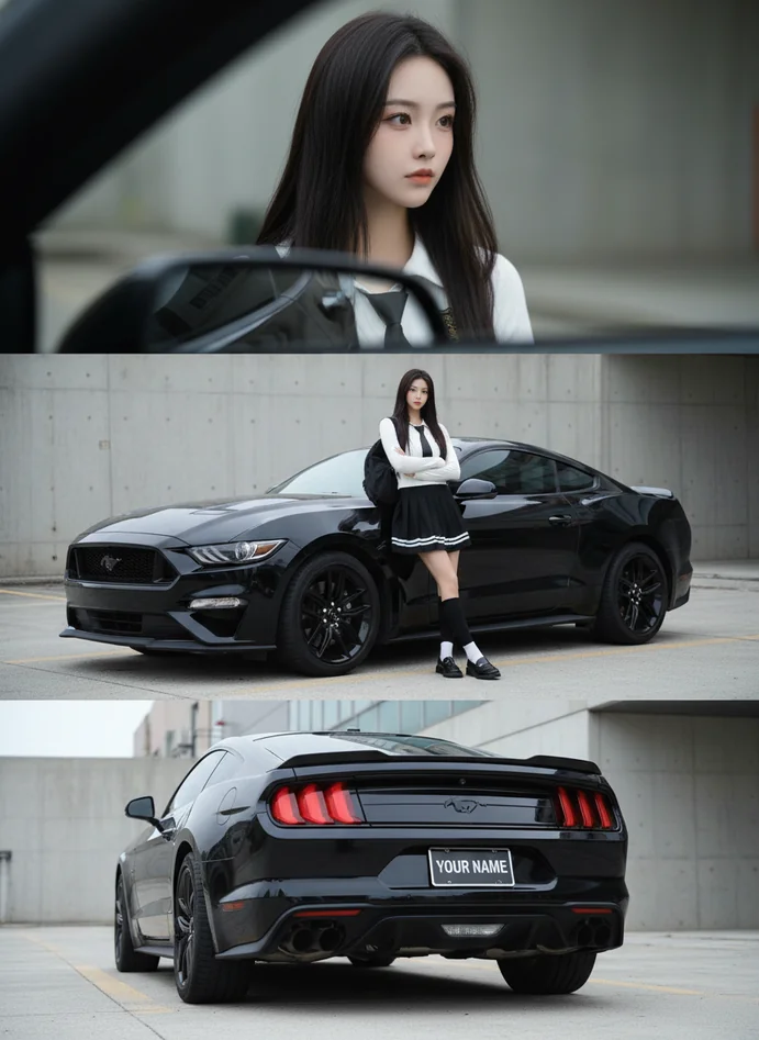 Retrato con Auto de Elegancia Clásica